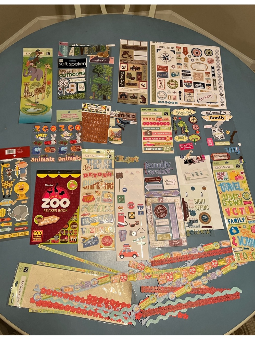 Vacation, Family, Zoo & Animal Scrapbooking Sticker Bundle | Travel Paper Crafts